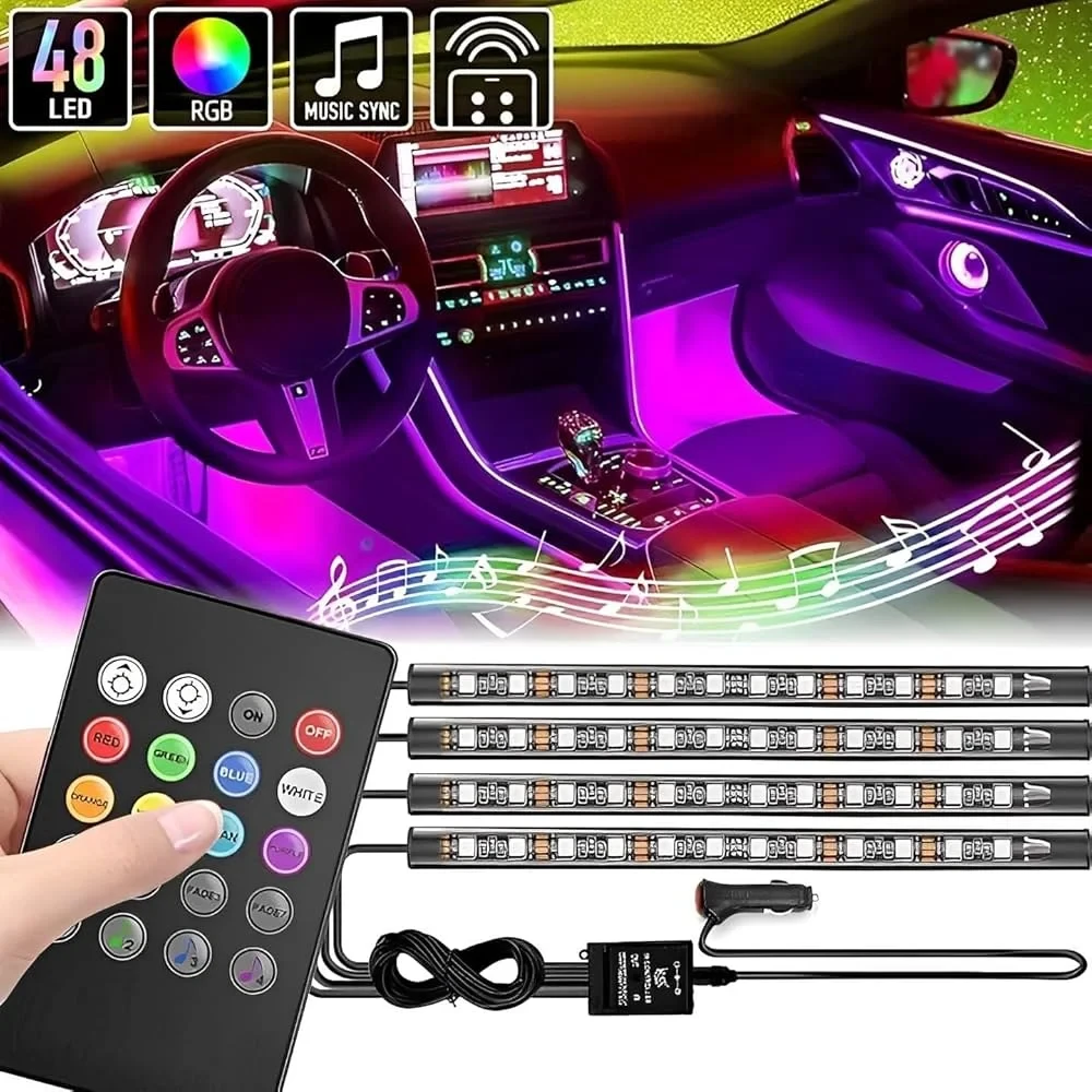 4pcs Car Intrioir Music Light