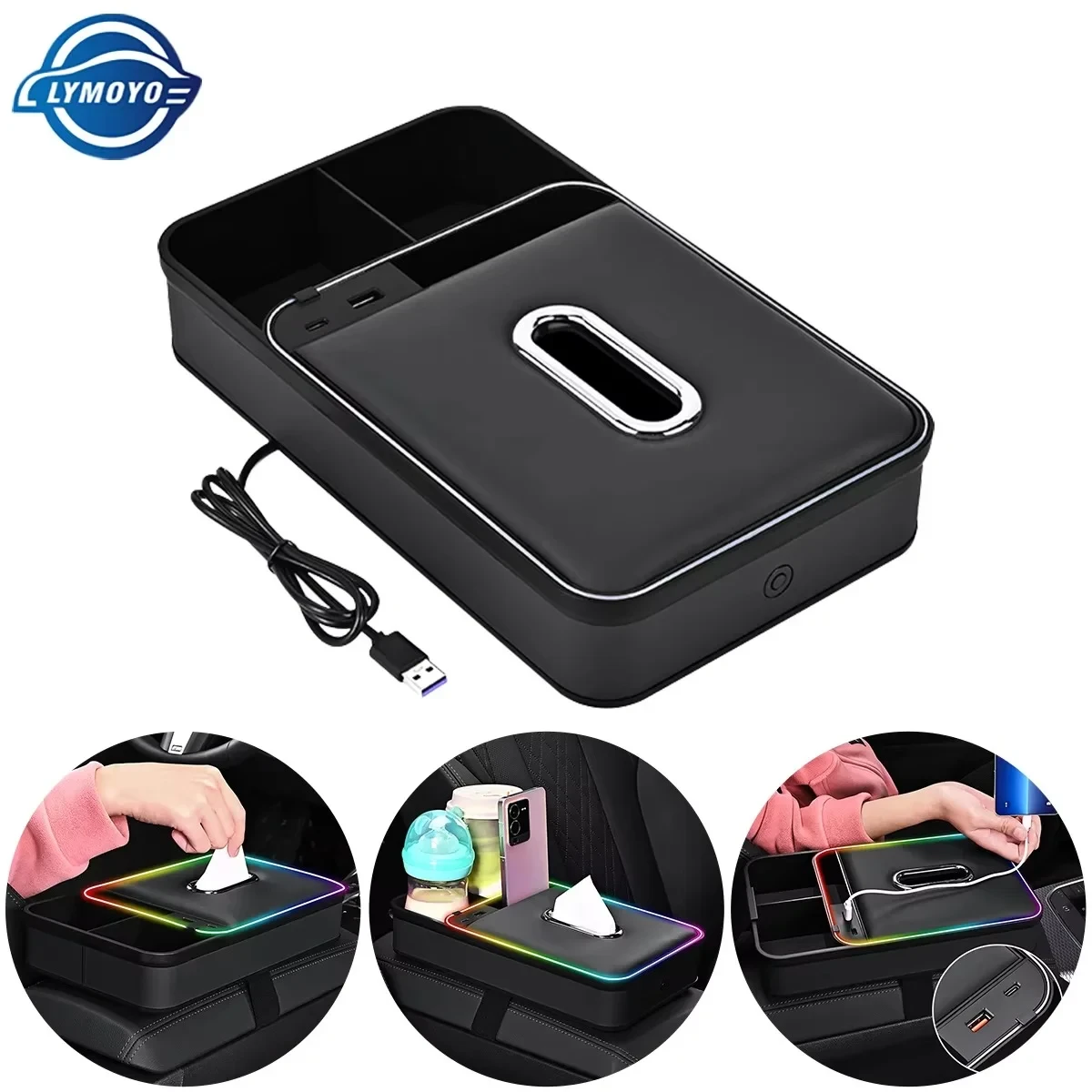 8-in-1 Car Storage & Organizer Tissue Box