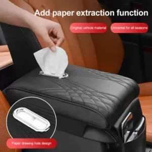 Car Center Console Protector Mat Thicken Armrest Storage Box Cushion with Tissue Storage Pocket